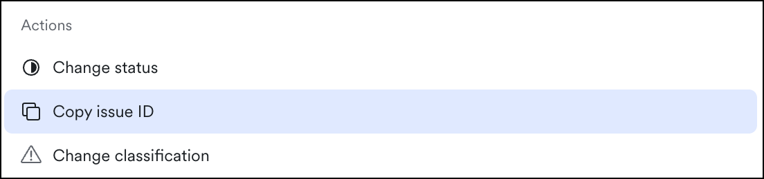 Quick menu opened with the ⌘K shortcut